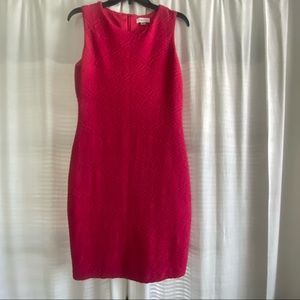 Calvin Klein hot pink sheath dress textured size 8 barbie core